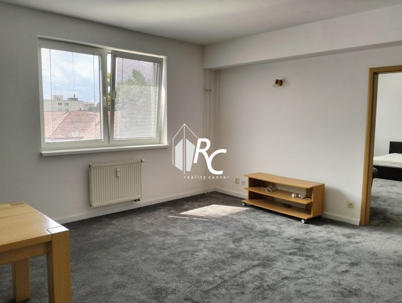 Helles Wohnzimmer mit Teppich und Möbeln in einer 2-Zimmer-Wohnung.