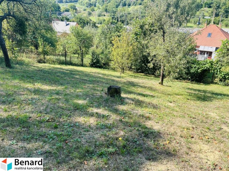 Garten bei einem Einfamilienhaus in der Sabinovská-Straße in Prešov mit Obstbäumen.