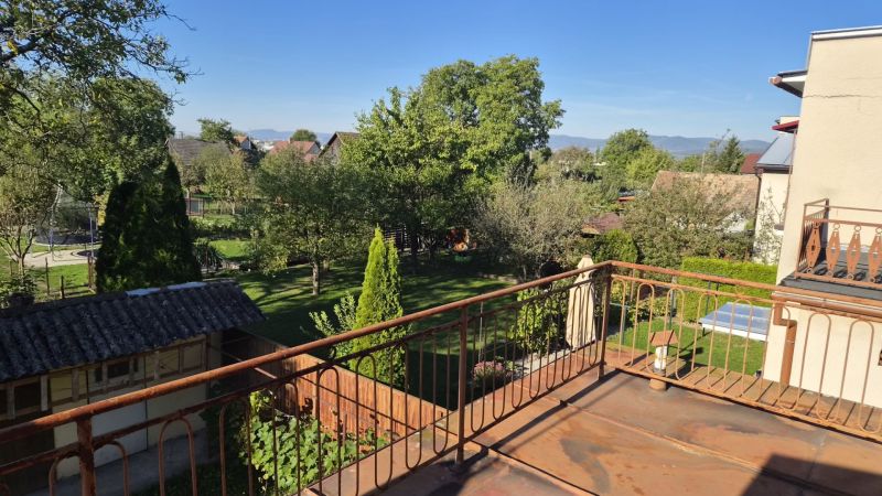 Blick vom Balkon des Einfamilienhauses in der Družstevná-Straße in Dubnica nad Váhom.