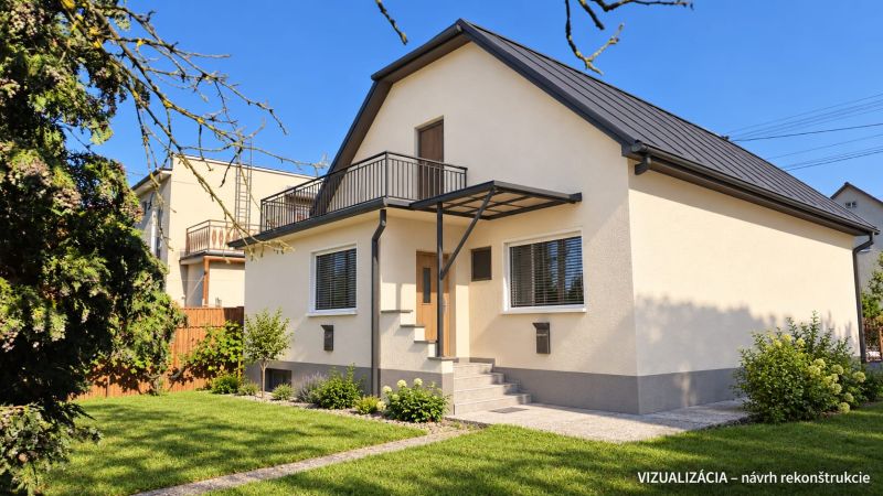 Ein Einfamilienhaus in der Družstevná-Straße in Dubnica nad Váhom, umgeben von einem gepflegten Garten.