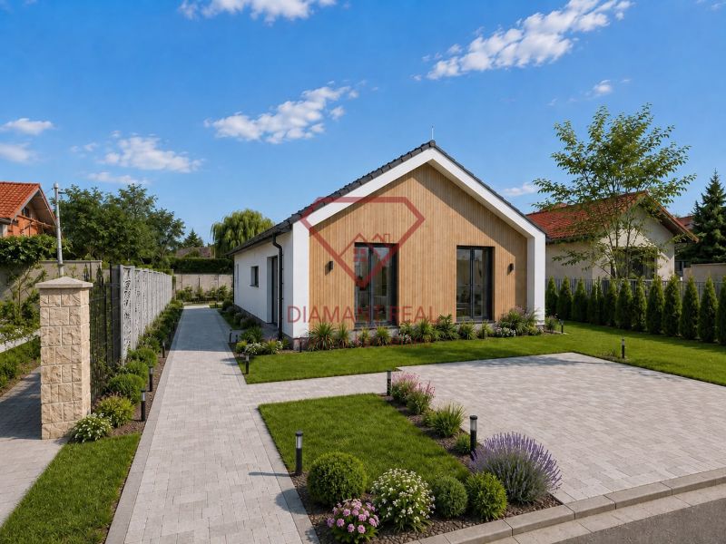 Einfamilienhaus in der Straße Veľká Mača in Veľká Mača mit gepflegtem Garten und Gehweg.