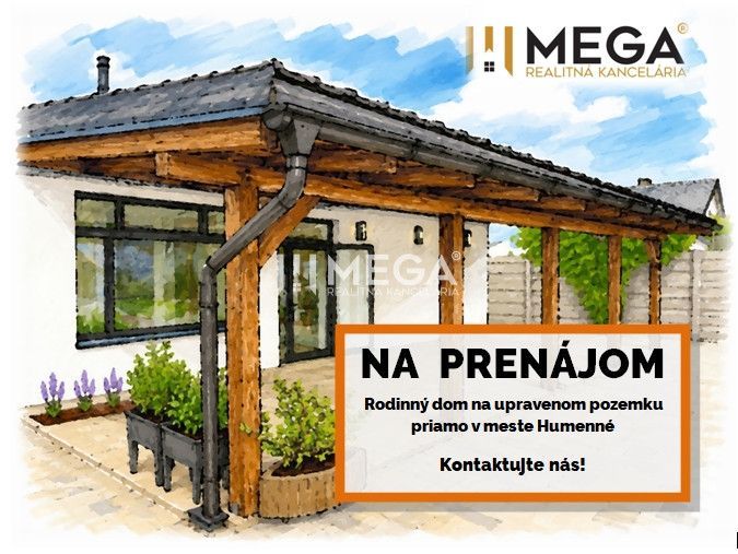 Ein Einfamilienhaus in Humenné mit Garten, Holzunterstand und Dekor zur Miete.