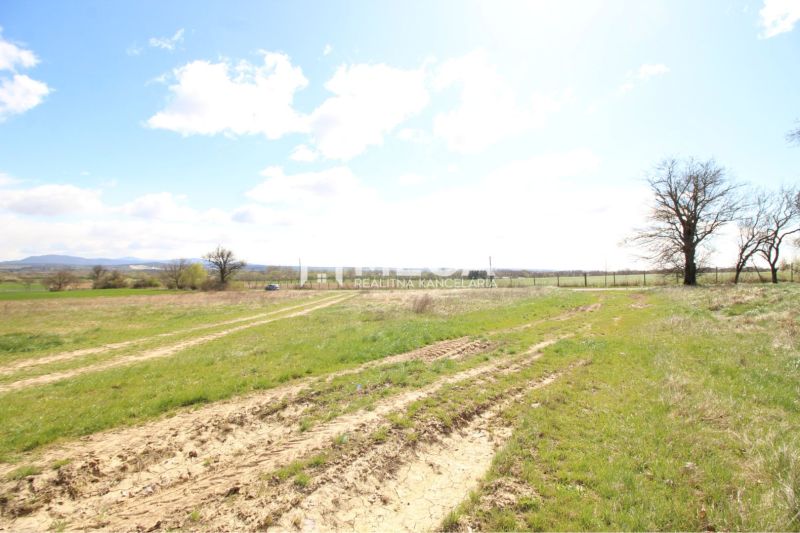 Grundstücke - Wohnen in Vranov nad Topľou mit einer unbefestigten Straße und Bäumen am Horizont.