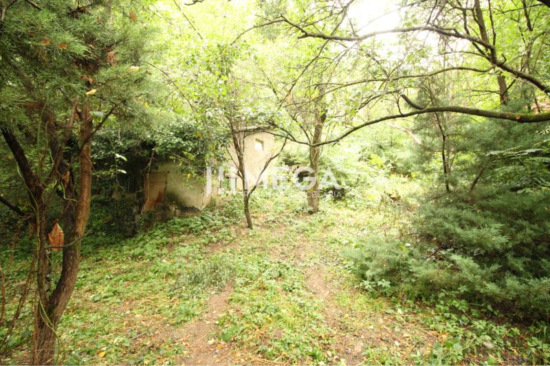 Wohnbaugrundstücke in der Šípková-Straße in Košice IV, umgeben von dichtem Baumbestand und Vegetation.