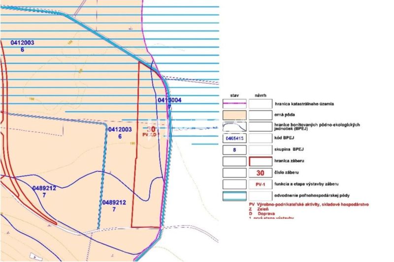 Katasterkarte von besonderen Immobilien mit Grenzen und Parzellennummern.