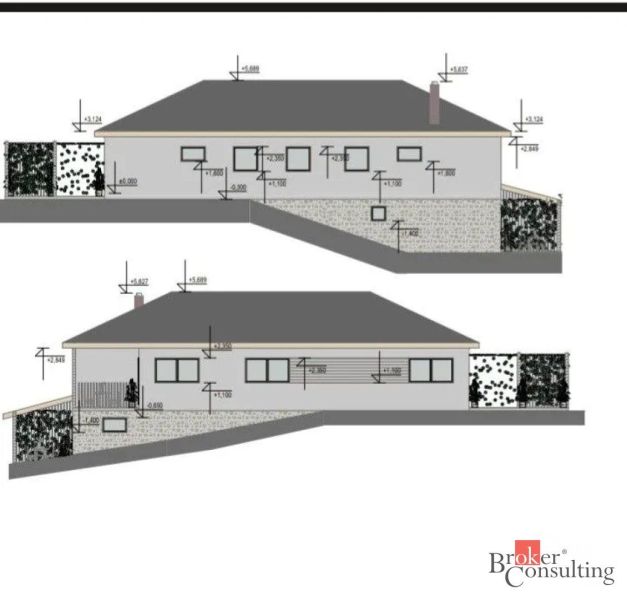 Entwurf eines Hausgrundrisses mit Abmessungen für Grundstücke - Wohnen in Detva.