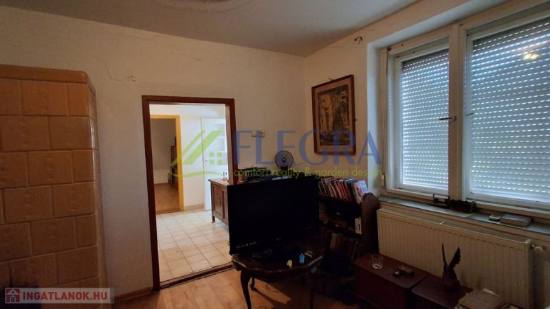 Izba s televízorom, radiátorom a kachľovou pecou v rodinnom dome.

Zimmer mit Fernseher, Heizkörper und Kachelofen in einem Einfamilienhaus.